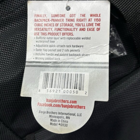 Banjo Brothers Waterproof Backpack Pannier Bag Cycling Cyclists Commuter - Picture 14 of 16